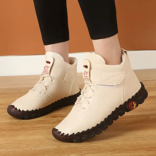 Bottines courtes en fourrure épaisse pour femmes - Chaussure Ideale