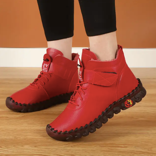 Bottines courtes en fourrure épaisse pour femmes - Chaussure Ideale